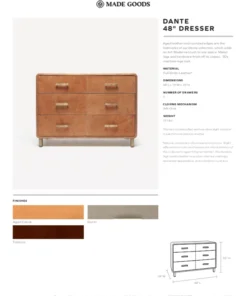 Made Goods Dante 48" Dresser Tobacco New Arrivals 5 Made Goods Dante 48