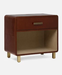 Made Goods Dante Double Nightstand Tobacco Leather