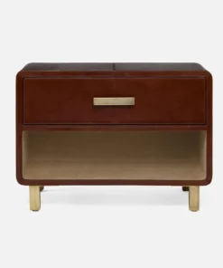 Made Goods Dante Double Nightstand Low Tobacco Leather New Arrivals