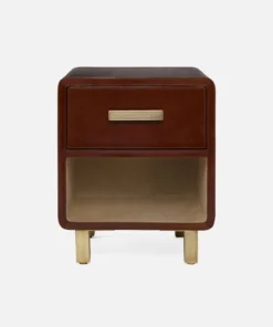 Made Goods Dante Single Nightstand Low Tobacco Leather