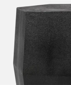 Made Goods Daryl Stool Black Faux Shagreen