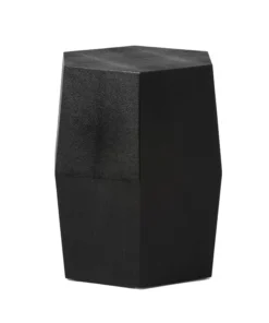 Made Goods Daryl Stool Black Faux Shagreen