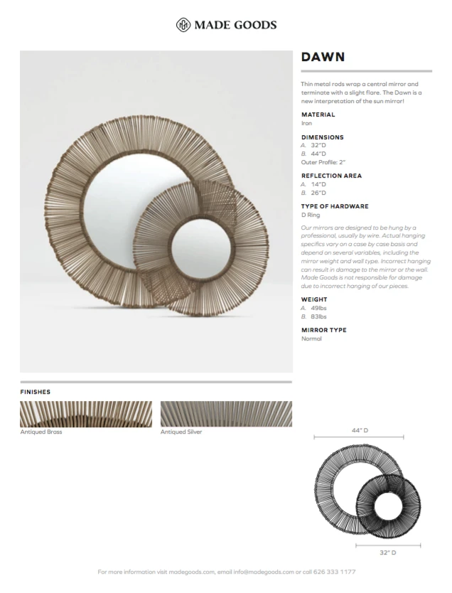 Made Goods Dawn Mirror Antique Brass Small New Arrivals 3 Made Goods Dawn Mirror Antique Brass Small New Arrivals