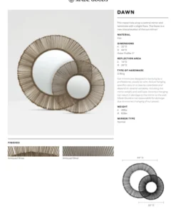 Made Goods New Arrivals Dawn Mirror Antiqued Silver Iron Large