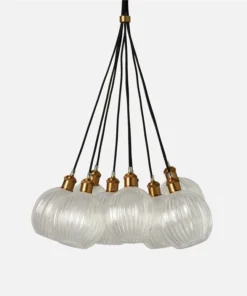 Made Goods New Arrivals Dax 9 Light Pendant Brass And Clear