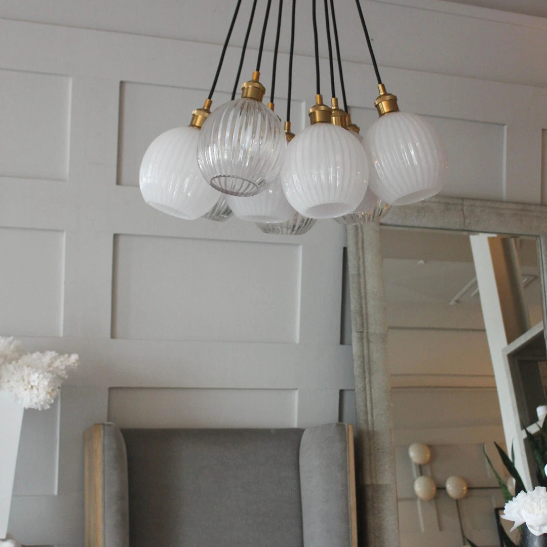 Made Goods Dax 9 Light Pendant Brass And Opaque New Arrivals 4 Made Goods Dax 9 Light Pendant Brass And Opaque New Arrivals