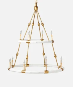Made Goods Dean Chandelier White And Gold Large