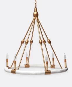 Made Goods Dean Chandelier White And Gold Small