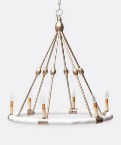 Made Goods Dean Chandelier White And Silver Small