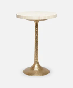Made Goods New Arrivals Delancy Side Table Gold And Bone