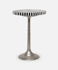 Made Goods Delancy Side Table Silver And Stripe