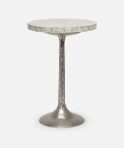 Made Goods Delancy Side Table Silver And Grey Eggshell