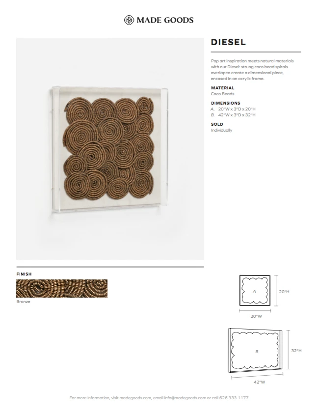 Made Goods Diesel Wall Art Bronze Coco Beads Small New Arrivals 5 Made Goods Diesel Wall Art Bronze Coco Beads Small New Arrivals