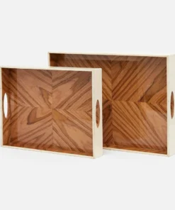 Made Goods Dixon Tray Set Natural Teak