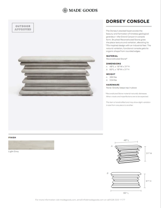 Made Goods Dorsey Console 60" 6 Made Goods Dorsey Console 60"