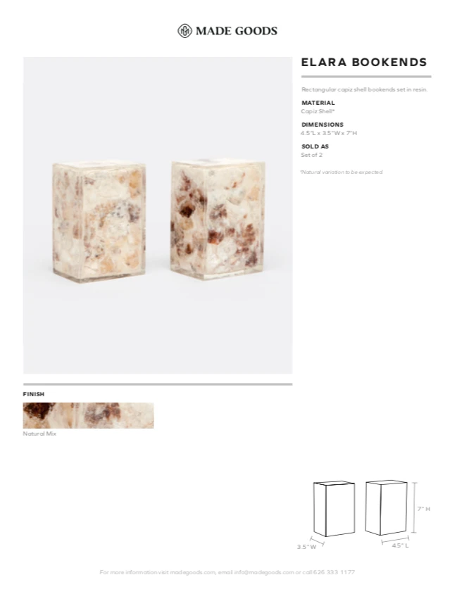 Made Goods New Arrivals Elara Bookends 5 Made Goods New Arrivals Elara Bookends