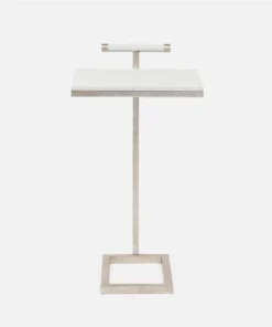 Made Goods Ellery Laptop Table Blanc And Silver New Arrivals