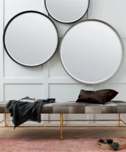 Made Goods Emma Mirror Dark Mushroom Faux Shagreen