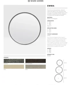 Made Goods Emma Mirror Sand Faux Shagreen