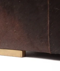 Made Goods Essex Stool Dark Brown Hair On Hide Leather