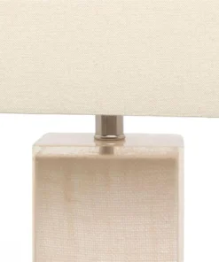 Made Goods Fabre Floor Lamp Off White Burlap And Clear Resin