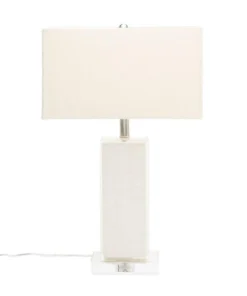 Made Goods Fabre Table Lamp Off White Burlap And Clear Resin New Arrivals