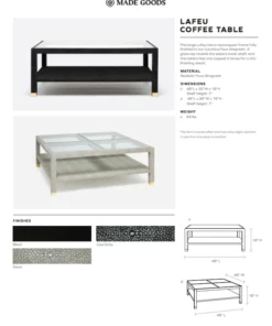 Made Goods Lafeu Square Coffee Table Cool Gray Faux Shagreen New Arrivals 7 Made Goods Lafeu Square Coffee Table Cool Gray Faux Shagreen New Arrivals