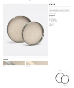 Made Goods Faye Round Tray Set Of Two Natural Buntal