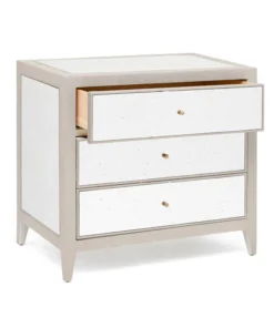 Made Goods Mia Double Nightstand French Gray Vintage Faux Shagreen New Arrivals