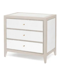 Made Goods Mia Double Nightstand French Gray Vintage Faux Shagreen New Arrivals