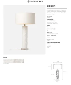 Made Goods Gideon Lamp Glossy White New Arrivals