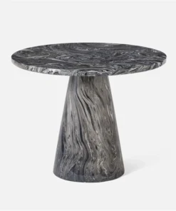 Made Goods Giovanni Entry Table Black Swirl Lacquered Resin