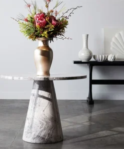 Made Goods Giovanni Entry Table Gray Swirl Lacquered Resin New Arrivals