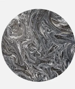 Made Goods Giovanni Entry Table Black Swirl Lacquered Resin