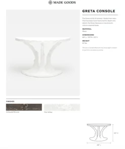 Made Goods Greta Console Flat White Resin New Arrivals