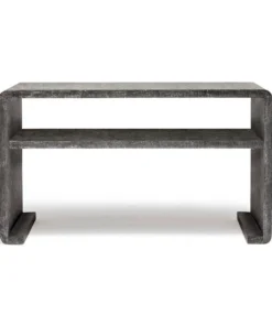 Made Goods New Arrivals Gustav Console Charcoal Faux Linen