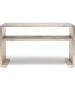 Made Goods New Arrivals Gustav Console Warm Silver Faux Linen