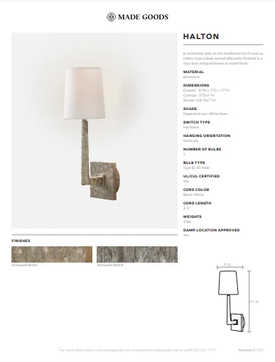 Made Goods Halton Sconce Brass New Arrivals 3 Made Goods Halton Sconce Brass New Arrivals