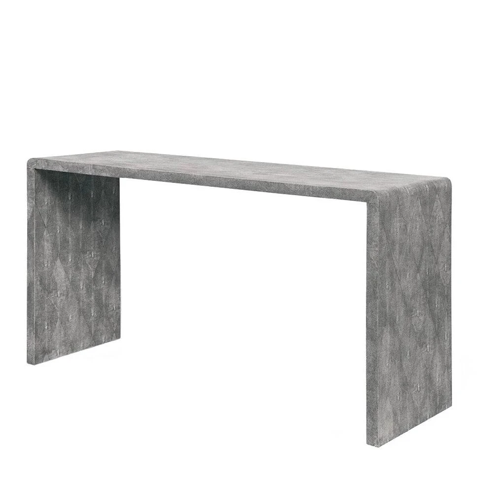 Made Goods Harlow 60" Console Cool Gray Faux Shagreen 1 Made Goods Harlow 60" Console Cool Gray Faux Shagreen