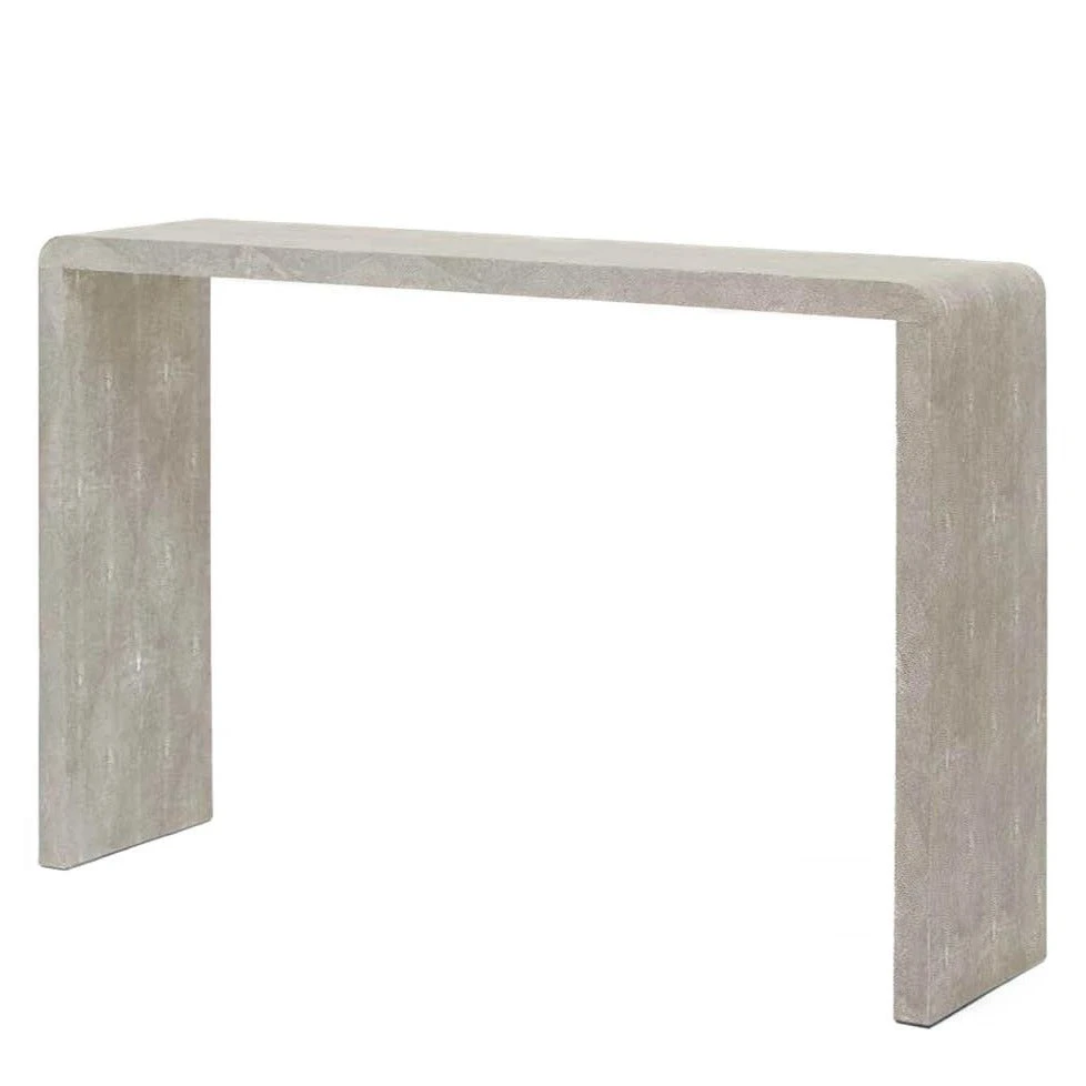 Made Goods New Arrivals Harlow Narrow Console Sand Faux Shagreen 1 Made Goods New Arrivals Harlow Narrow Console Sand Faux Shagreen