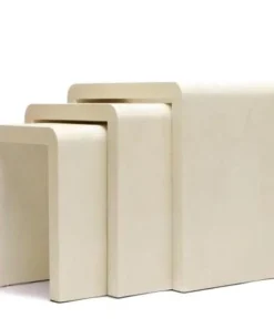 Made Goods Harlow Nesting Tables Ivory Faux Shagreen New Arrivals
