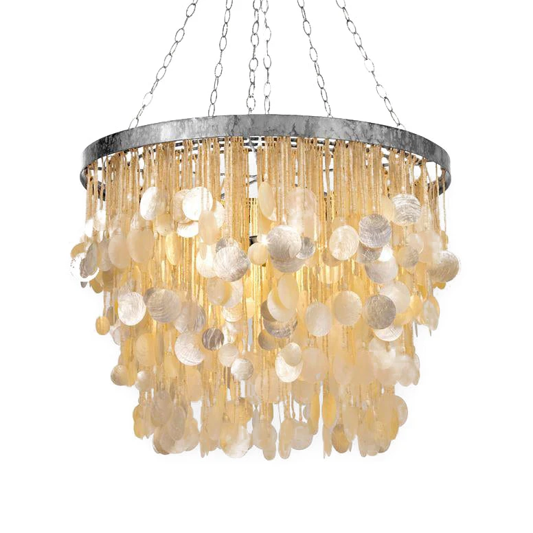 Made Goods Henry Chandelier Capiz Shell And Silver Metal New Arrivals 1 Made Goods Henry Chandelier Capiz Shell And Silver Metal New Arrivals