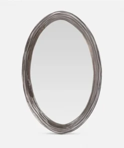 Made Goods New Arrivals Hetty Oval Mirror Smoke Translucent Resin