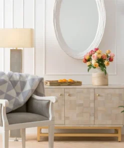 Made Goods New Arrivals Hetty Oval Mirror Flat White Resin