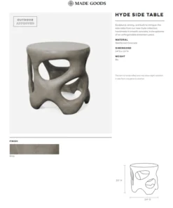Made Goods Hyde Side Table Gray New Arrivals