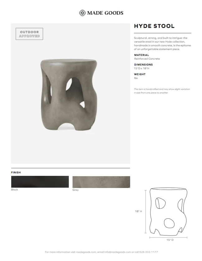 Made Goods Hyde Stool Gray New Arrivals 6 Made Goods Hyde Stool Gray New Arrivals