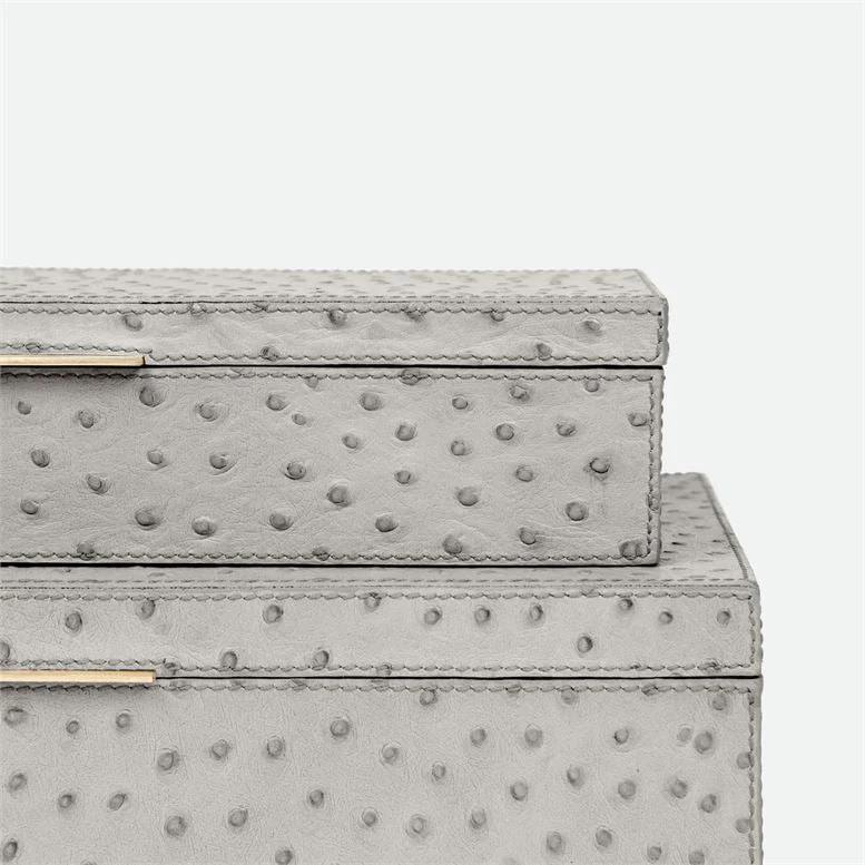 Made Goods Imani Box Set Of Two Grey Ostrich New Arrivals 6 Made Goods Imani Box Set Of Two Grey Ostrich New Arrivals