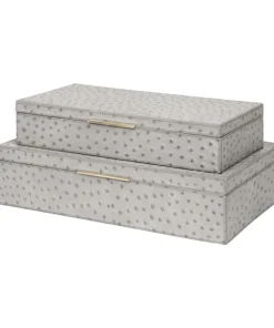Made Goods Imani Box Set Of Two Grey Ostrich New Arrivals
