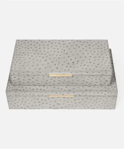 Made Goods Imani Box Set Of Two Grey Ostrich New Arrivals 9 Made Goods Imani Box Set Of Two Grey Ostrich New Arrivals