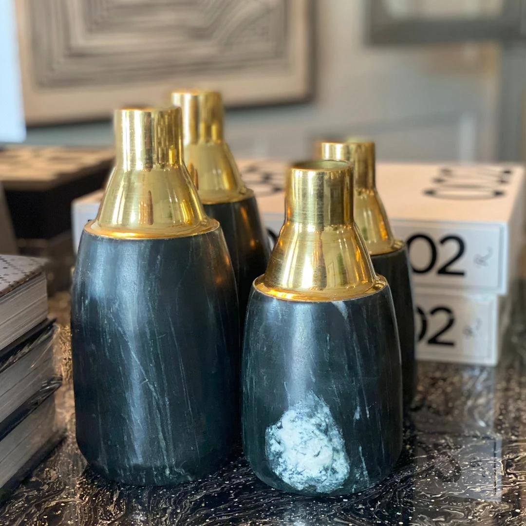 Made Goods Isabis Vase Large Black Marble 2 Made Goods Isabis Vase Large Black Marble